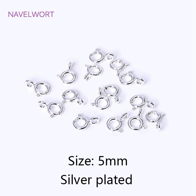 Brass 5/5.5/6/7mm 18K Gold Plated Round Claw Spring Clasp For Bracelet,Clasp For Jewelry Making,DIY Jewelry  Material Wholesale