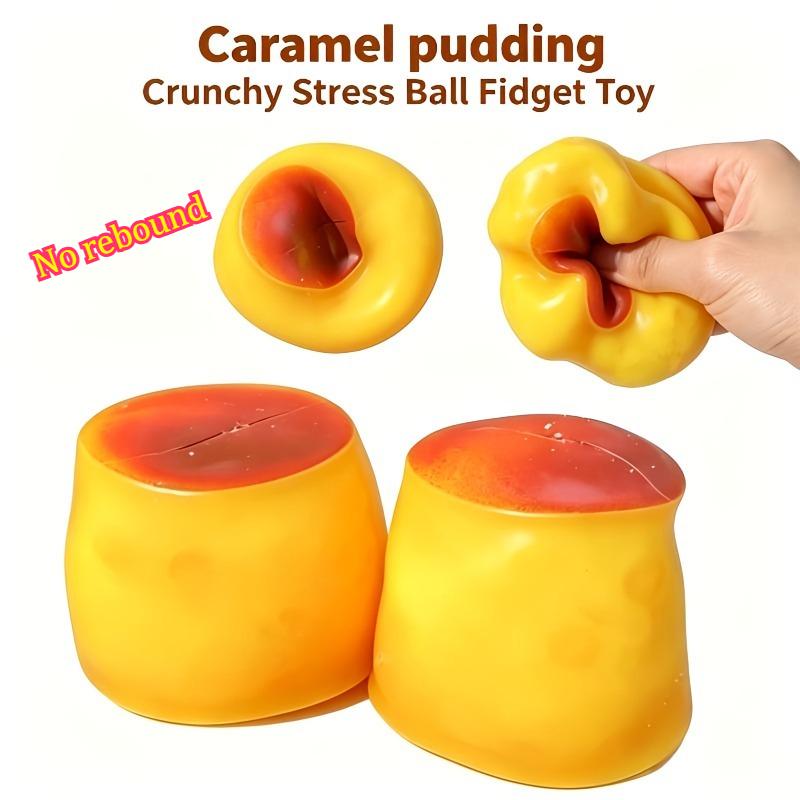 Comfortable Home Life Caramel Pudding Crunchy Moldable Stress Ball Fidget Toy Crispy Squeeze Ball Round Blocks Filled Asmr Anti Stress Toys For Adults