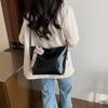 Large capacity bucket tote bag summer new shoulder underarm bag solid color commuter versatile messenger bag