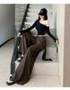 Women's 2026 Spring/Summer High-Waisted Wide-Leg Lace-Up Pants - Slimming, Versatile, Draped, Floor-Length Casual Wear