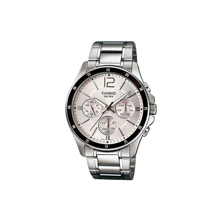 

Casio Standard Series Business Minimalist Waterproof Quartz Movement Stainless Steel Strap Watch Men watches Silver MTP-1374D-7AV Regular Watch Box,Silver Dial