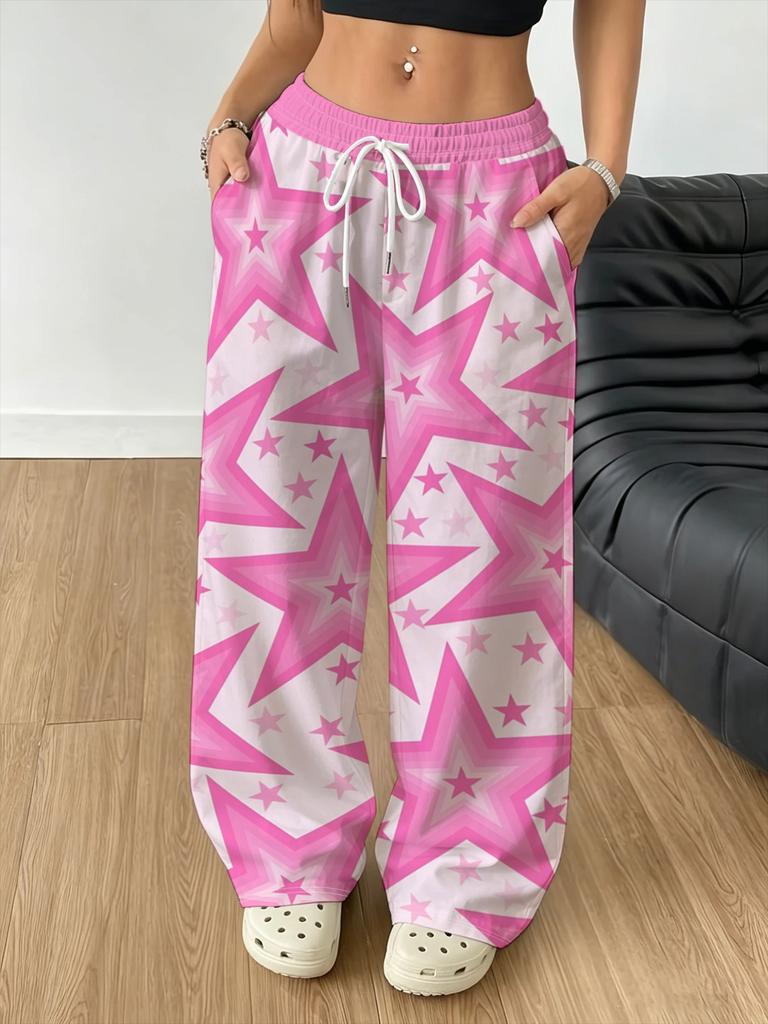 Summer Personalized Fashionable Pink Pants Y2K Trendy Fashion Striped Jersey Women Sports Pants Unisex Streetwear Sports Pants