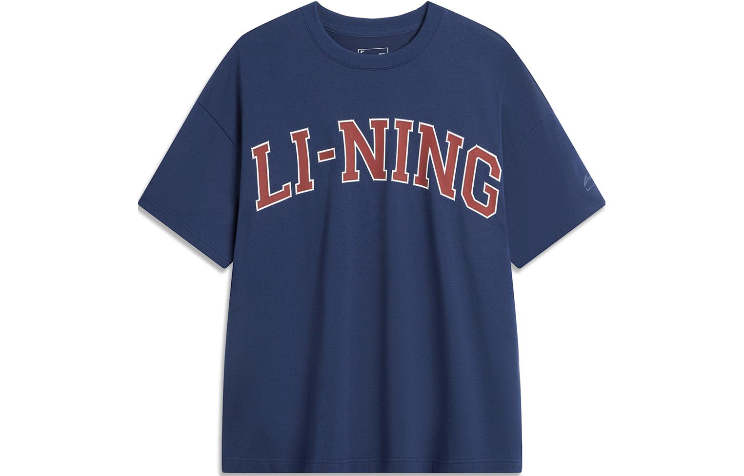 Li Ning Sports Life Collection T Shirt Unisex Dark Ship Blue AHSU653-3 L