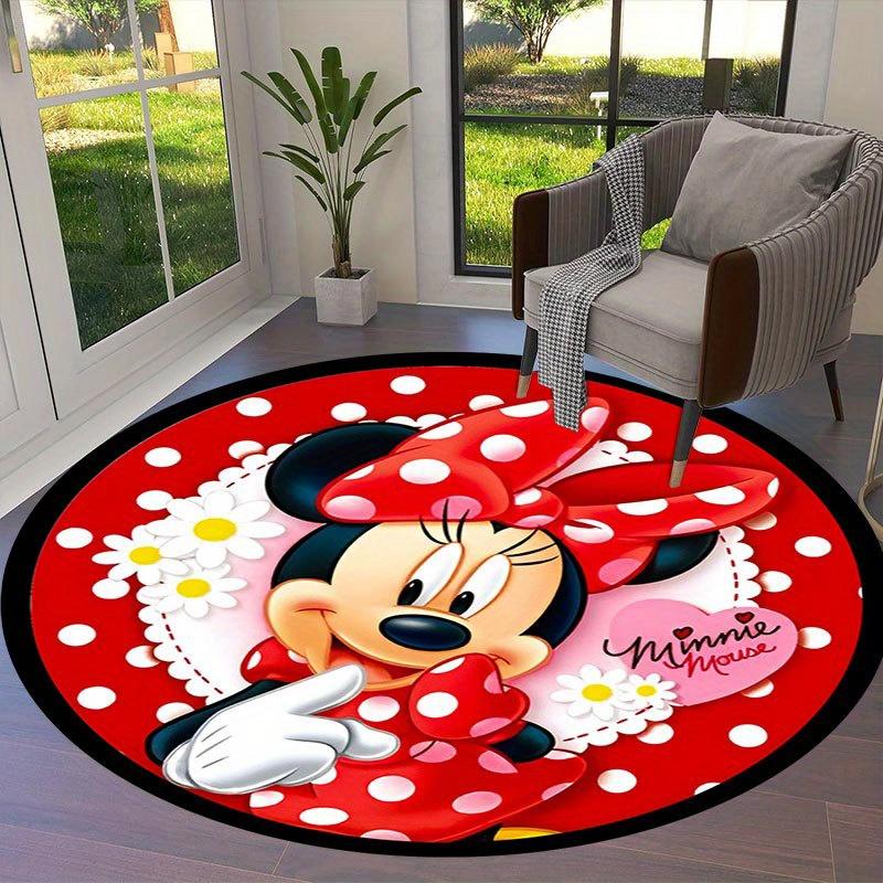 

1pc Mickey Mouse Pattern Round Area Rug , Bedroom Living Room Floor Mat , Playroom Bedroom Living Room Indoor Decor Rug , Aesthetic Room Chr 80cm/31.5in