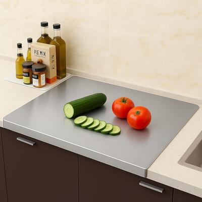 Kitchen Stainless Steel Cutting Board 304 Chopping Board Reusable for Countertop Use for Meat, Vegetables, Bread and Baking