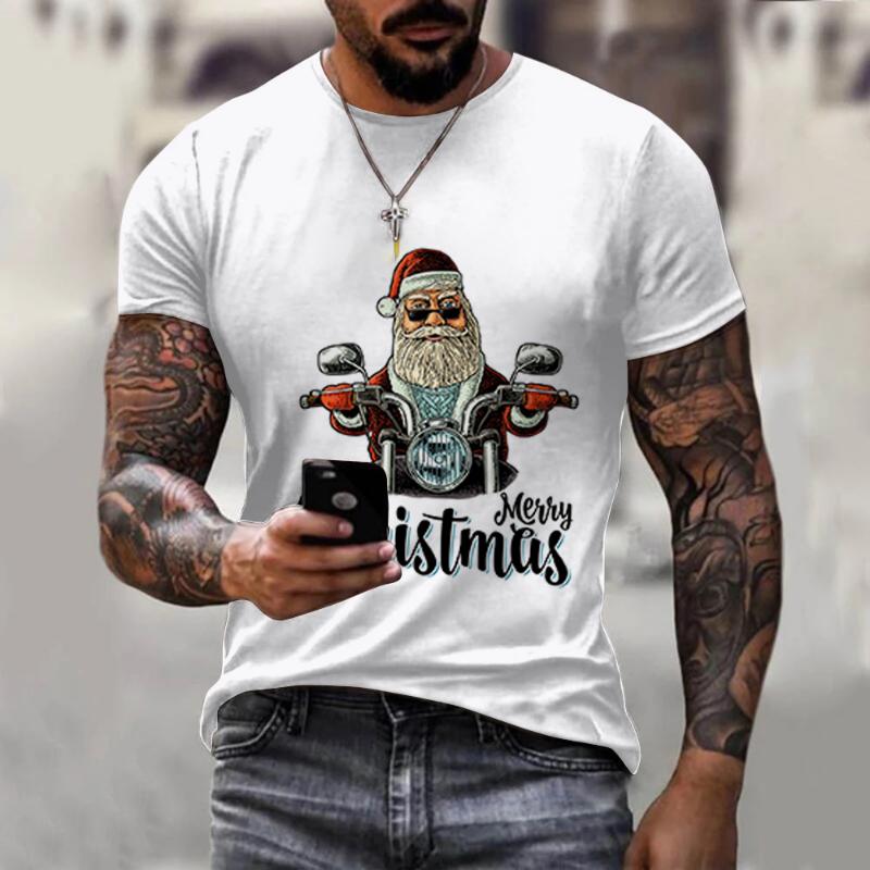 Cross-border Santa Claus Digital T-shirt Men's and Women's Large Size Fashion Short-sleeved Summer Cool Creative 3DT-shirt