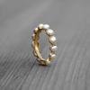 Vintage Gold Color Rings for Women Trendy Round Inlaid with White  Imitation Pearl Personalized Creativity Party Rings Jewelry