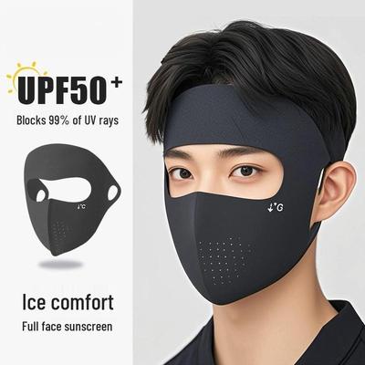 Gesichtskini aus Eisseide: Atmungsaktive Sonnenschutzmaske zum Laufen, Radfahren, Angeln und für Sommersportarten für Männer und Frauen