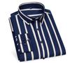 Men's Short Sleeve Non-Iron Striped Ice Silk Casual Korean Style Shirt