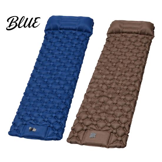 Moisture Proof Camping Bed Sleeping Mat with Pillow & Built-in Pump Ultralight Single Portable Hiking Person Air Mattress Inflatable for Outdoor