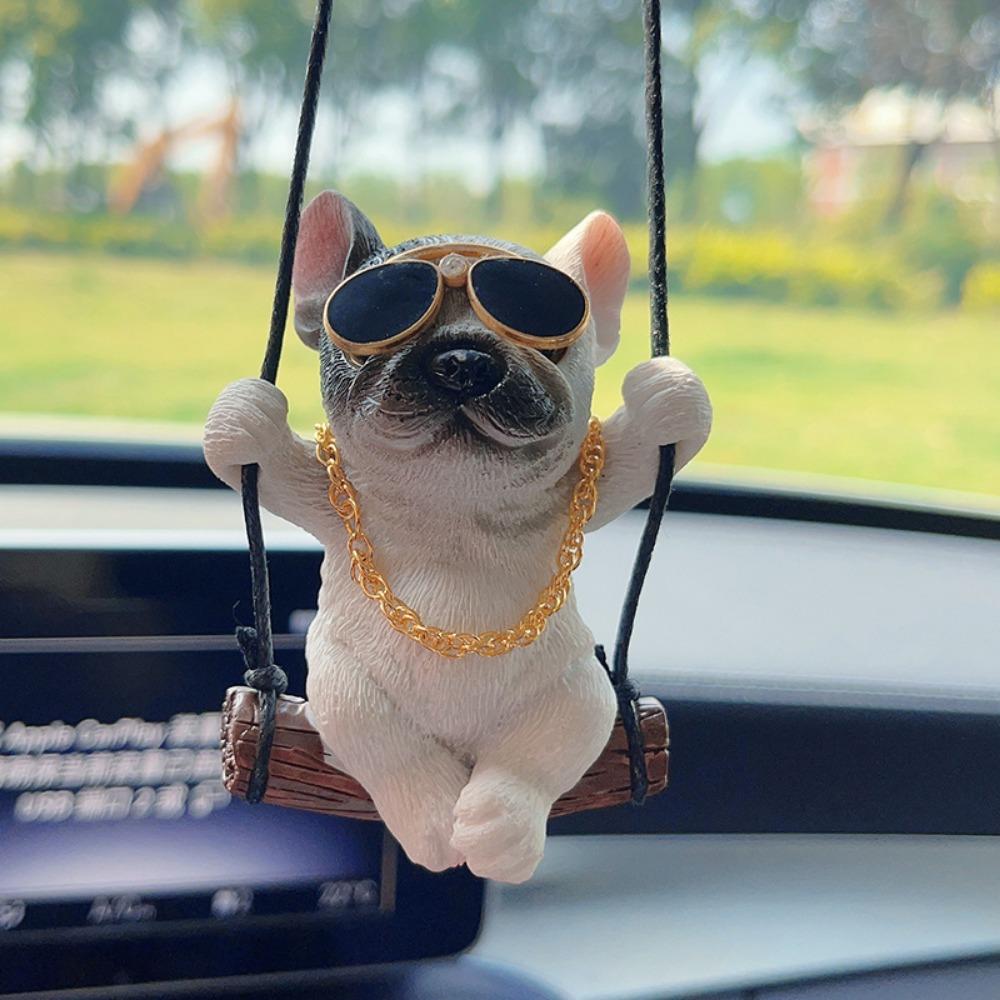 Bulldog Car Pendant Rearview Mirror Car Pendant Car Pendant Car Pendant Cute Puppy Small Fresh