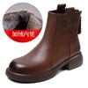 Autumn and Winter New British Martin Boots Women's Retro Leather Soft-soled Zipper Boots Chelsea Skinny Short Boots