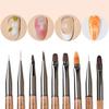 9Pcs Nail Brush Set, Nail Art Tool for Gel, Fine Line, Painting and Detail Work Pens with Stylish Brown Handles