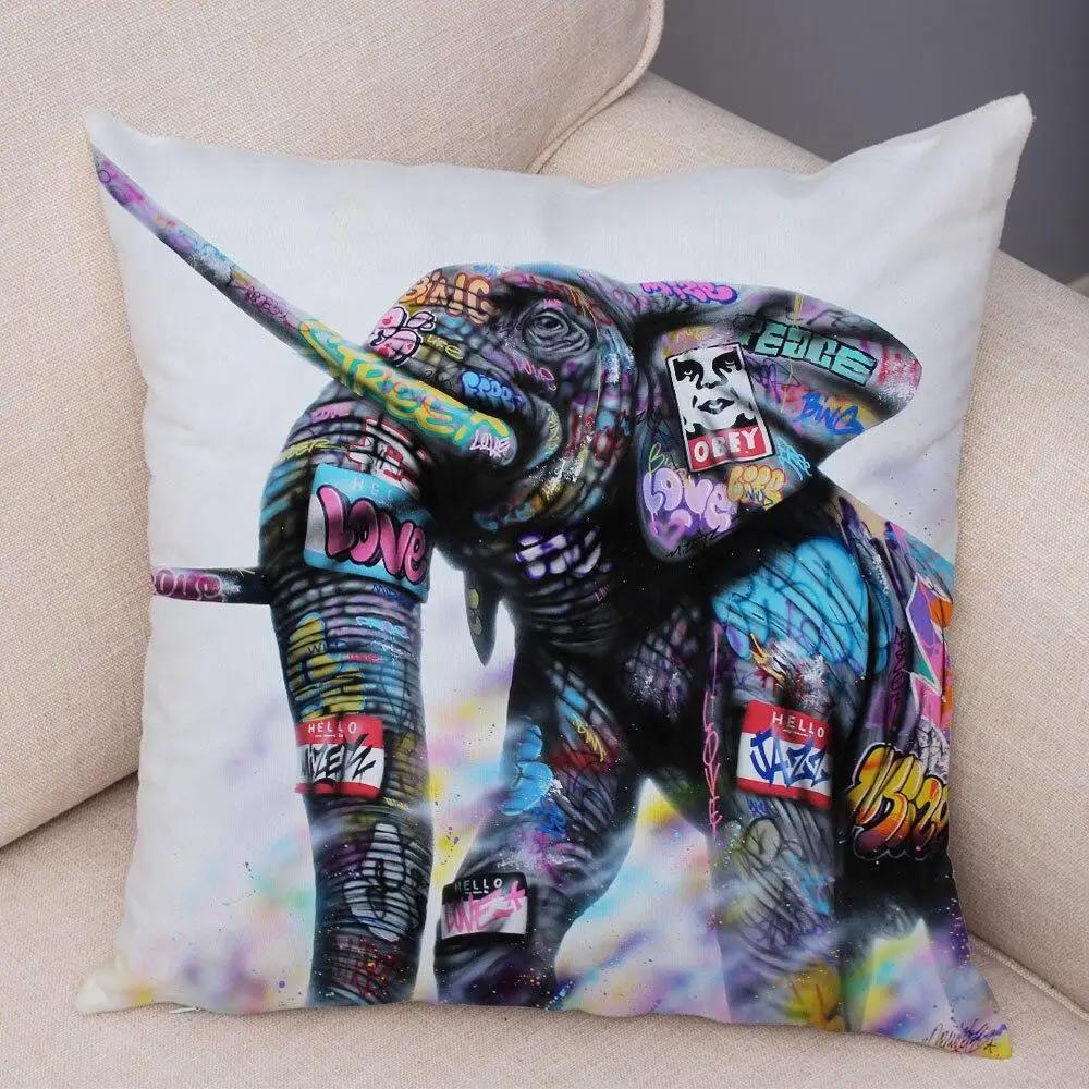 Pillowcase Sofa  Graffiti Gamepad Abstract Street Art Animal Hand Cushion Cover Decoration