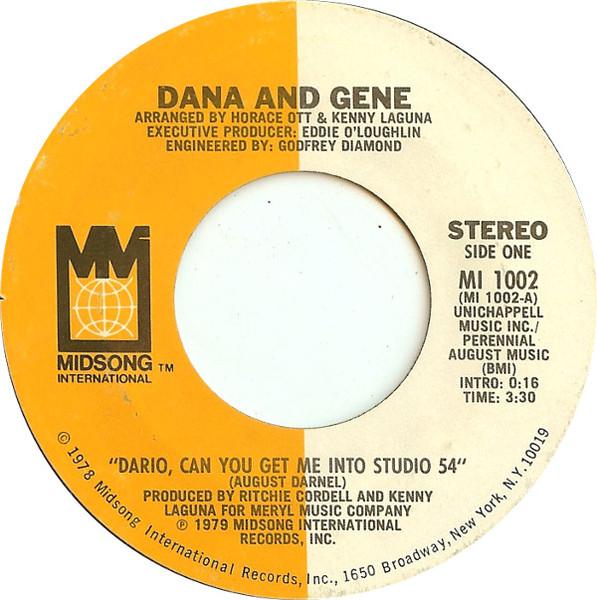 

7-дюймовая пластинка DANA GENE Dario Can You Get Me Into Studio 5 MI1002 Midsong Interna 1979 US Dance Electronica Б/у