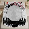 Japanese Samurai Print Fitted Sheet Set 100% Polyester Microfiber Mattress Covers Breathable Bedding Set With 2 Pillowcases