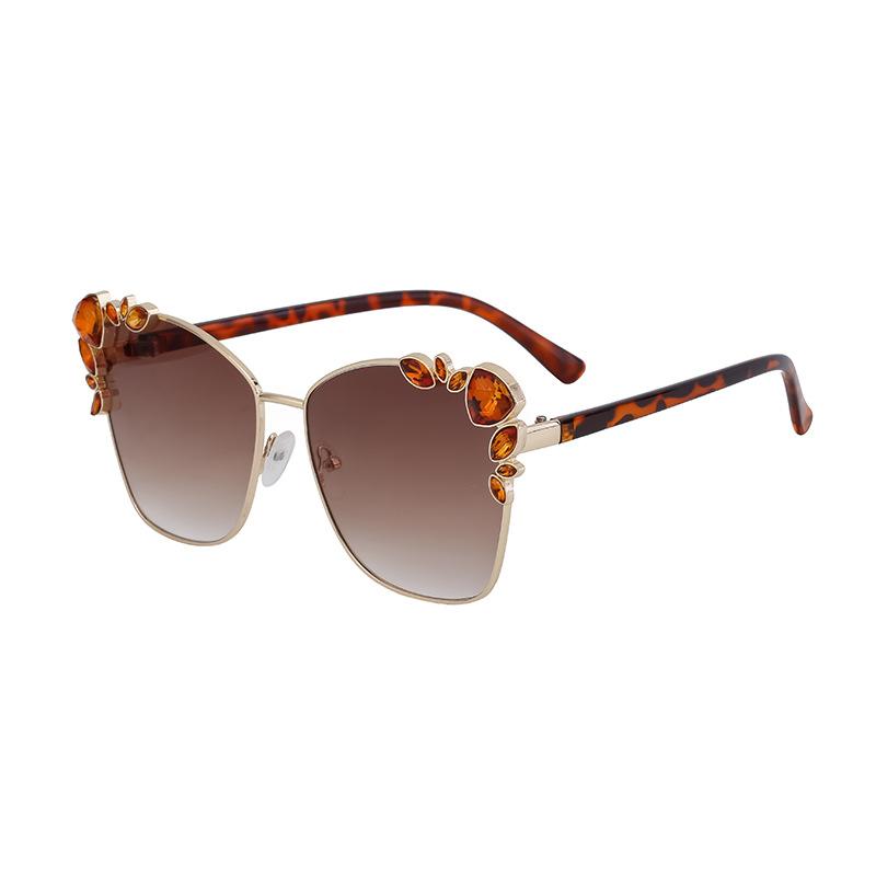 Cat'S Eye Diamond-Encrusted Large-Frame Sunglasses, Women'S Trendy High-End Sunglasses, Women'S Glasses Shades.