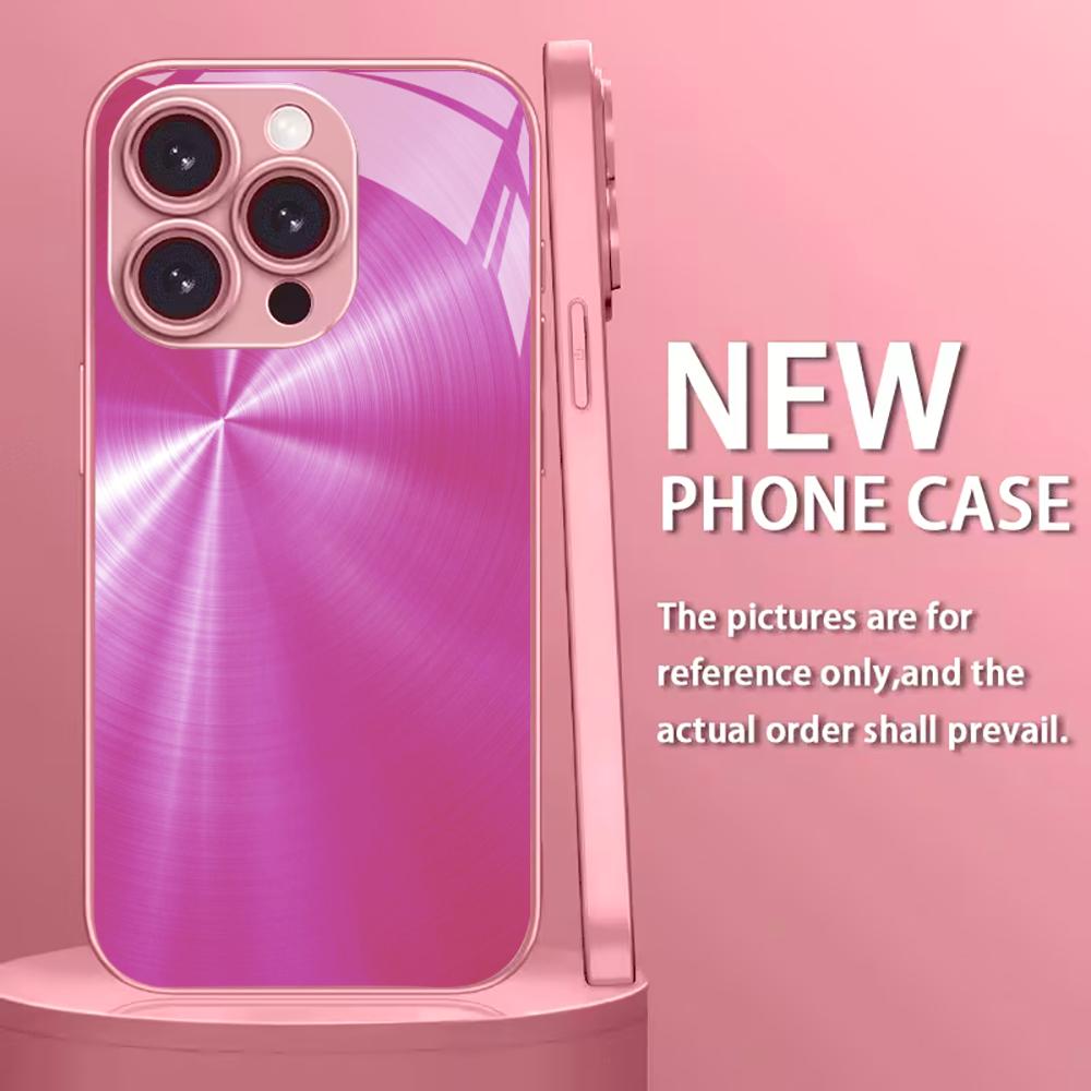 

Electroplated Silver Tempered Glass Phone Case for iPhone Case for 11/12/13/14/15/16/17 Pro MAX iPhone 11 ProMax