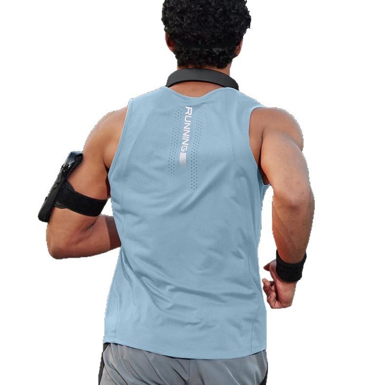Gilet da corsa per maratona professionale senza segni alta elasticità seta di ghiaccio asciugatura rapida abbigliamento sportivo fitness atletica allenamento sportivo top