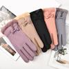 Driving Gloves Outdoor Sport Fleece Furry Warm Mitts Thick Plush Full Finger Mittens Women Gloves