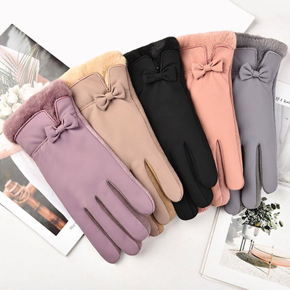 Driving Gloves Outdoor Sport Fleece Furry Warm Mitts Thick Plush Full Finger Mittens Women Gloves