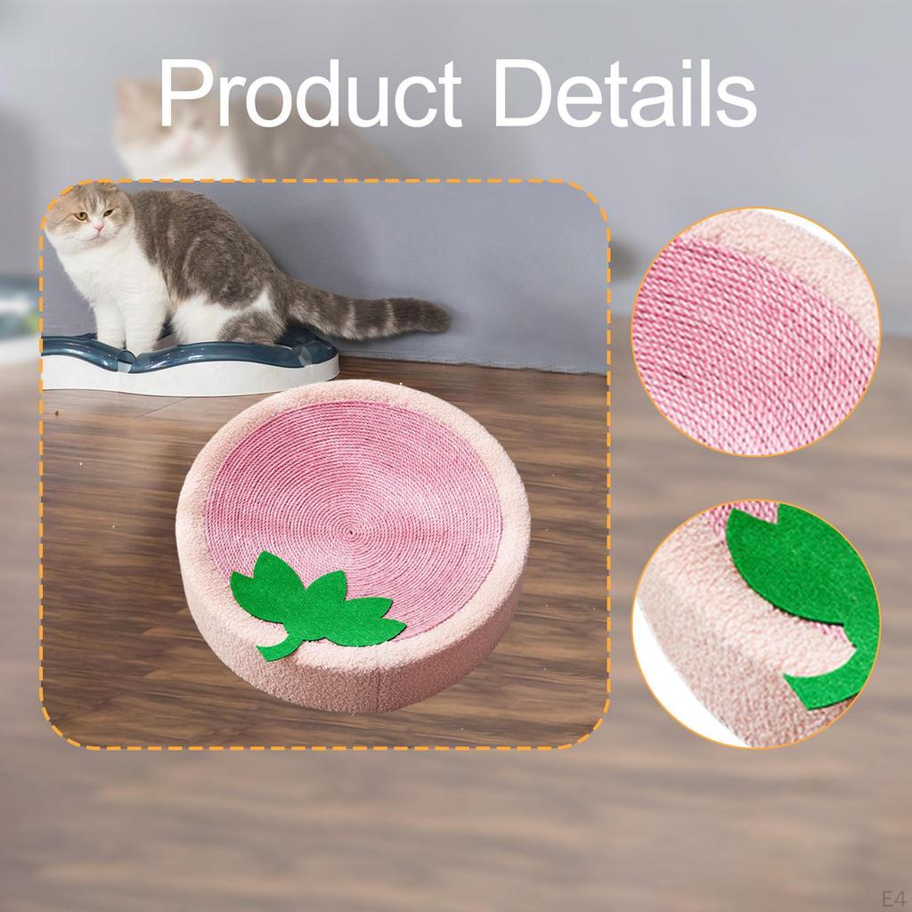 Cat Scratcher Bed Scratch Pad Cartoon Anti Slip Mat Sisal for Indoor Cats to Play,