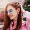 Acrylic Chubby Big Eyes Owl Earrings Cute Bird Drop Dangle Trendy Jewelry Gifts Accessories For Women Girls Kids