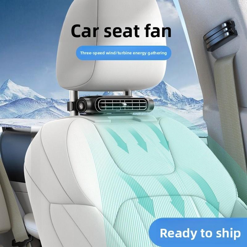 Auto-Ventilator USB-wiederaufladbar Dual-Turbo ABS-Kühlventilator für Komfort auf dem Rücksitz