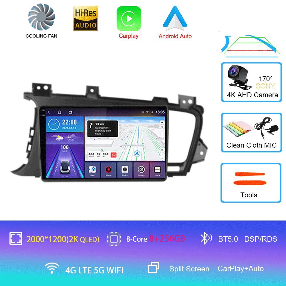 Car Radio Android 14 For Kia Optima 3 K5 TF T 2010 2011 2012 2013 2014 2015 Navigation GPS Multimedia Player Stereo WiFi+4G DSP