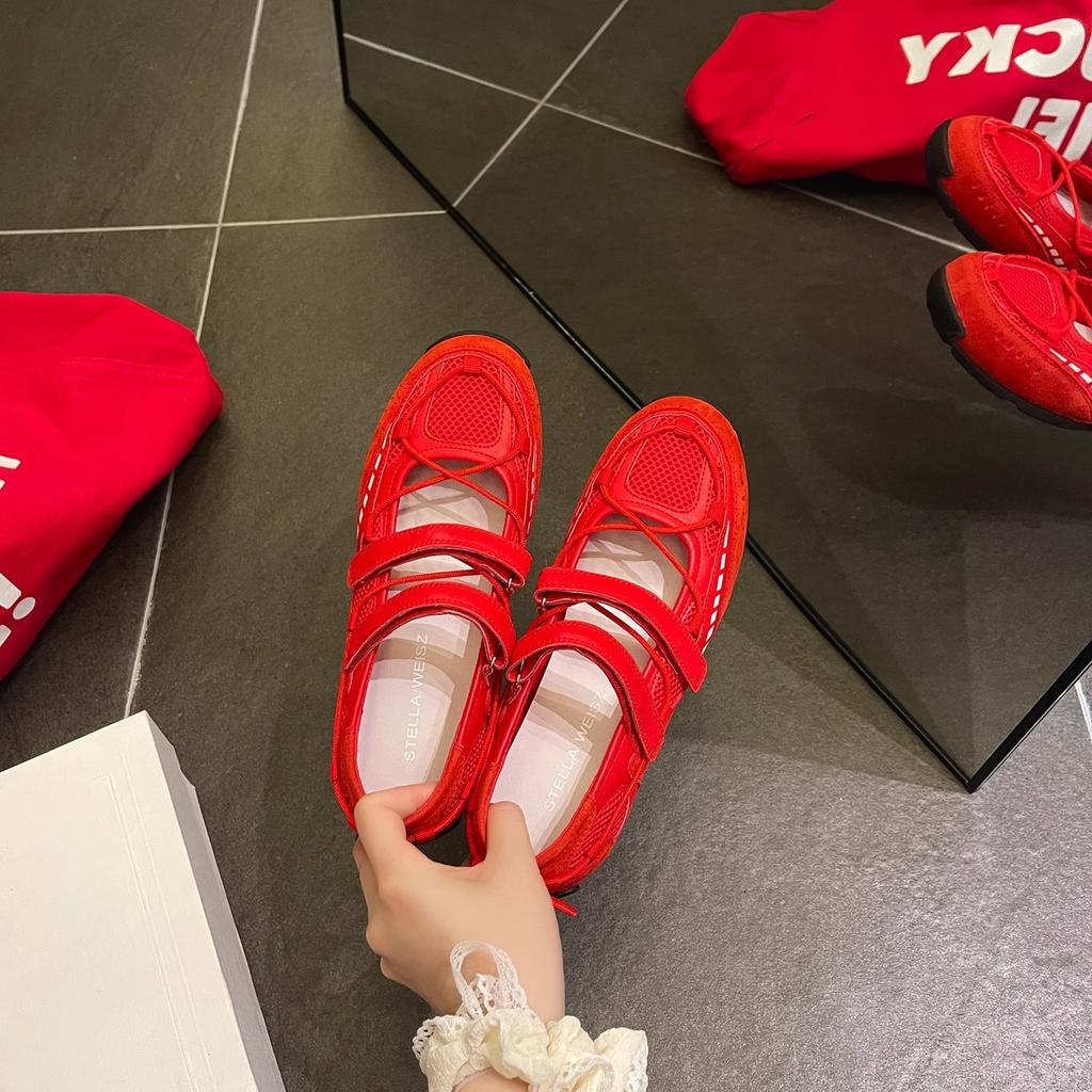 Functional ballet Mary Jane women's shoes 2025 summer new mesh breathable retro casual sports shallow mouth single shoes