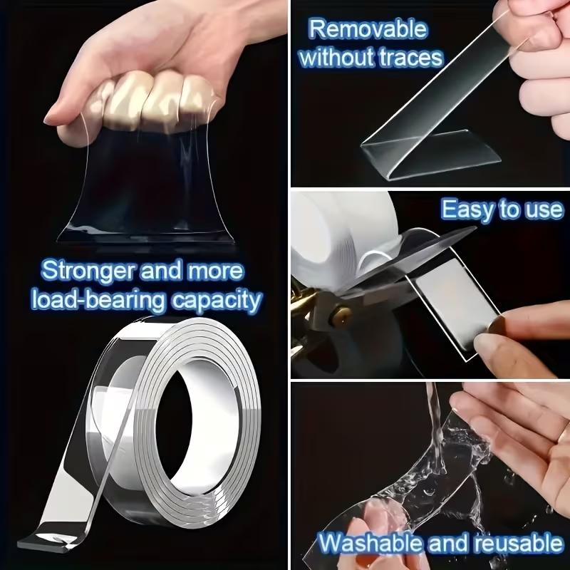 Reusable Nano Double Sided Tape Waterproof Strong Adhesive Mounting Tape for Home Office Bathroom Kitchen Decoration