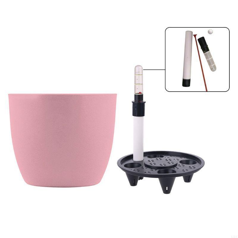 

PP Watering Planters Flower Pots Indoor with Water Level Indicators 6x5 Garden Modern Decorative Planter Pot X3UC розовый