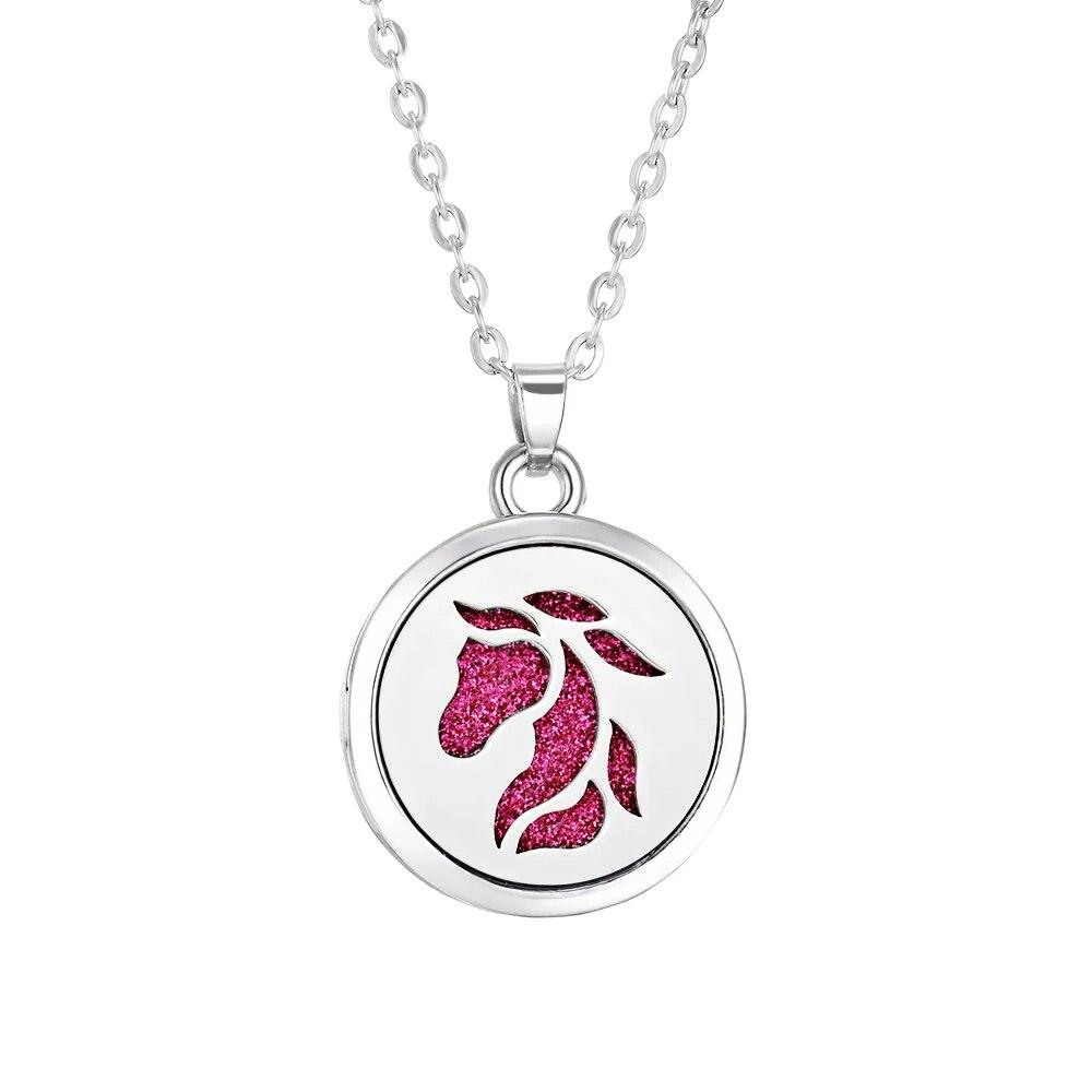 Stainless Steel Fashion Tree of Life Aromatherapy Necklace Essential Oil Diffuser Perfume Locket Pendant Women Jewelry Gift