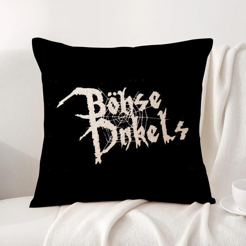 B-Bohse O-Onkelz Cushion Cover Summer Coolness Linen Fabric Double-Sided Printing Pillow Case Sofa Home Decor Gift