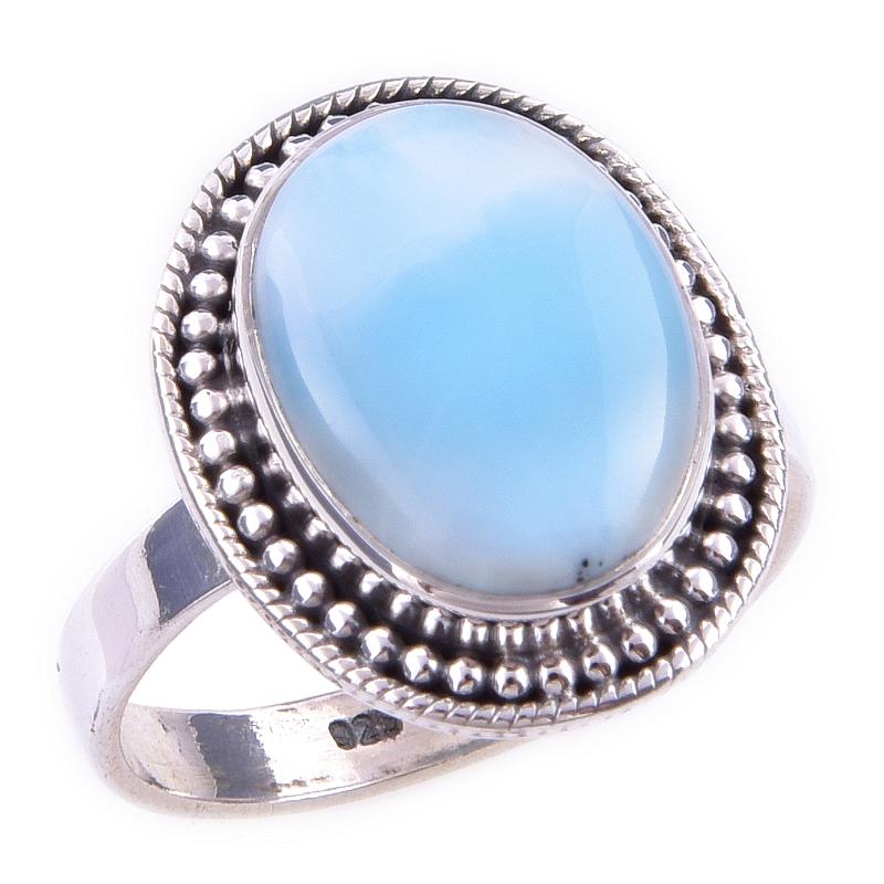 Natural Republic Larimar Gemstone 925 Solid Sterling Silver Gift Ring S.9 F9z16