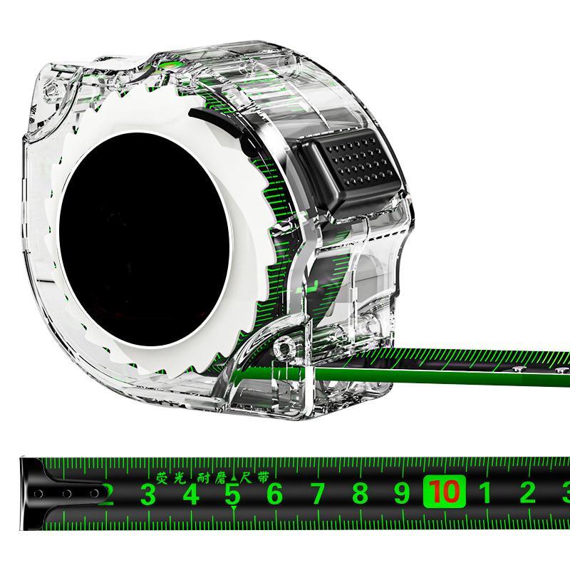 Samosvorné fluorescenční ocelové páskové měřidlo Vysoce přesné laserové inkoustové pravítko krabice na kód Měřicí nástroj Rozšířené pravítko