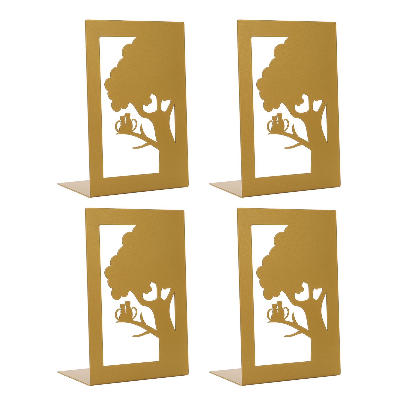 

4 шт. Металлические подставки для книг, полые, прочные, прочные подставки для книг с нескользящими пенопластовыми подушечками