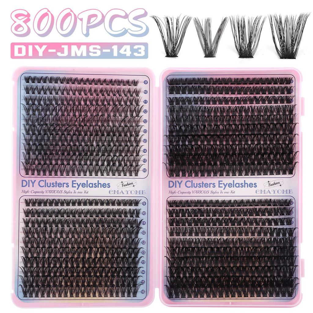 800 Clusters Of Single-Cluster False Eyelashes 9-16Mmdiy Natural Dense D-Song Self-Grafting