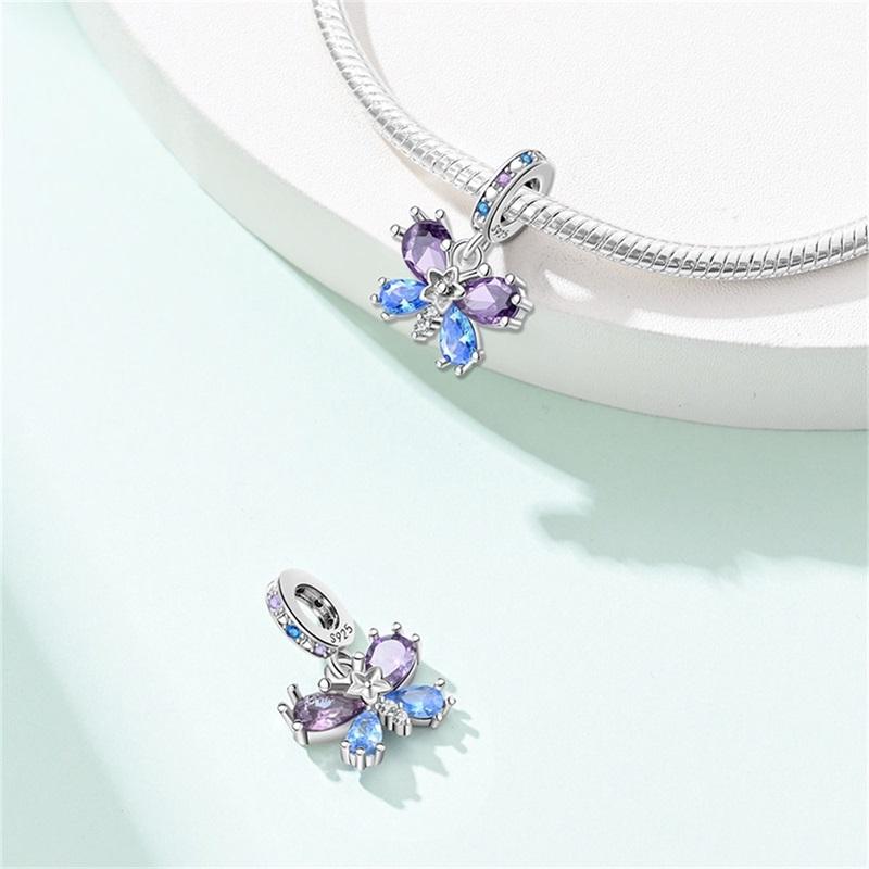 copper Plating Colorful Butterfly Insect Animal Charm Bead Charms Bead Charms Sparkling Zircon Compatible With Qikaola Authentic Bracelets Do It Yours