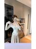 Chic Lace Patchwork Bow Tie Long Sleeve Plush Top for Autumn/Winter