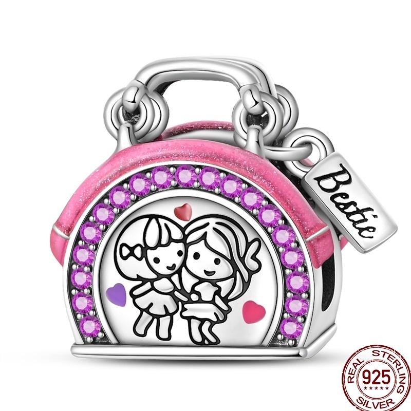 100% Copper Sister Friend Charm Love Heart Blessing Series Suitable For 3Mm'S Bracelet Ladies Fine Jewelry Gift