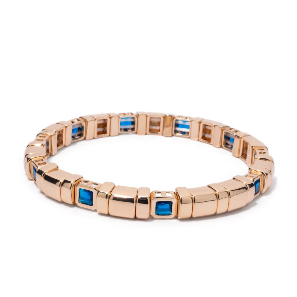 New Fashion Deil Eye Enamel Bangle for Women Colorful Beaded Boho Rectangle Shape Hand Accessory