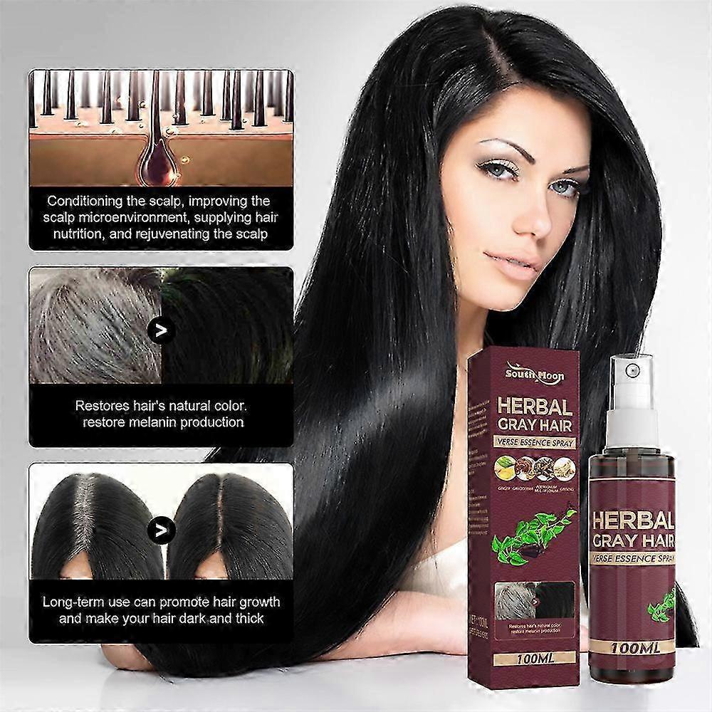 3X Herbal Gray Hair Care Spray, Polygonum Multiflorum And Herb Extract, Strengthens Hair, Moisturizes Hair
