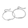 Classic Adjustable Lovers Bracelet Valentine's Day Hand Jewelry Simple Thin Bracelet Flower Charm Couple Bangle Girls