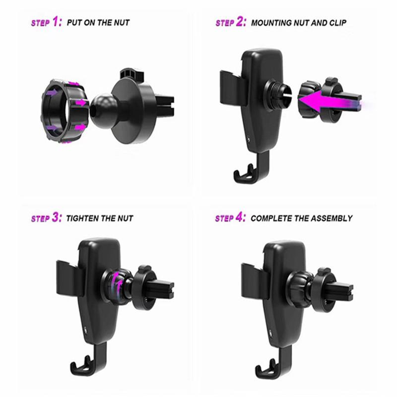 Car Wireless Charger Gravity Sensing Car Air Outlet Fast Charging Wireless Charger Bracket Stand