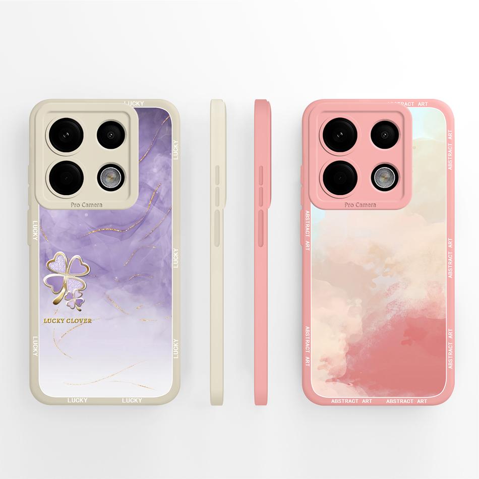 Case For POCO X6 Pro Various Style Candy Phone Cover For POCO X 6 Soft Liquid Silicone Camera Protection Shockproof Back Covers