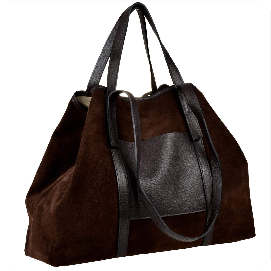 Vera Pelle Natural suede leather bag
