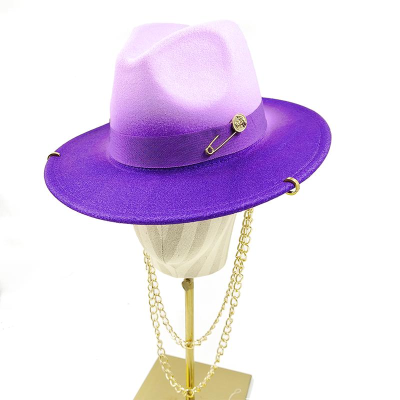 Women's Punk Straw Hat 2023 New Sun Hat Gold Chain Accessories Men's Jazz Hip Hop Summer Hat Punk Style Beach Hat Church Hat
