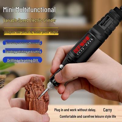 Mini Handheld Electric Grinder for Wood Carving, Jade Polishing, and Engraving
