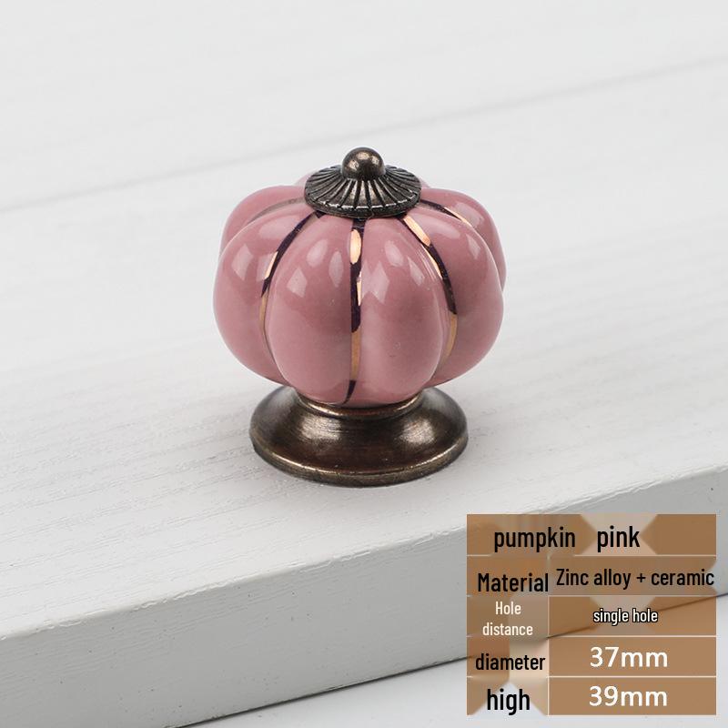 Country-Style Colorful Pumpkin and Ceramic Cartoon Drawer & Cabinet Handles